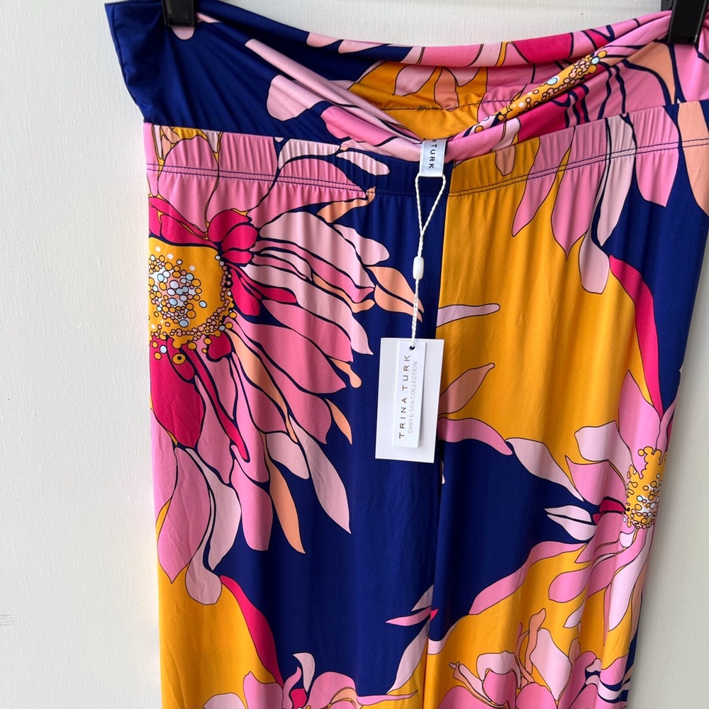 NWT $162 Trina Turk S Swim Pants Nylon Super Soft Coverup Floral